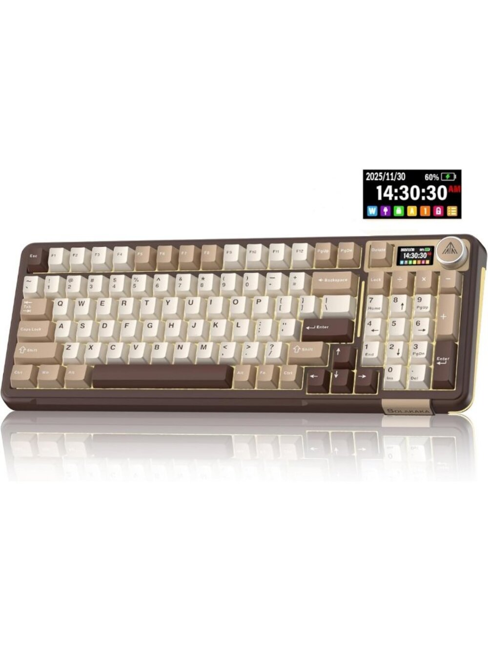 Wireless Mechanical Gaming Keyboard with LCD Screen, RGB Backlit, Hot Swappable